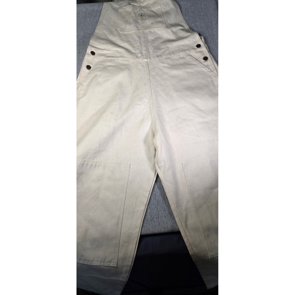 Hey Gang Natural Canvas Overalls Made in Texas Cream Cotton Size 3